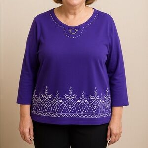 Alfred Dunner 3/4 sleeved top